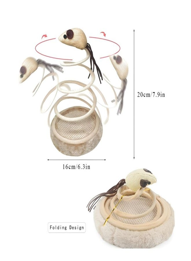 PET FUN Spring Spiral Cat Toy with Mouse | Bouncy Teaser with Scratch Pad Plush Base for Mental Stimulation & Exercise Activity | Interactive Cat Playing Toy for Indoor Pets, Kittens & Cats - Image 5